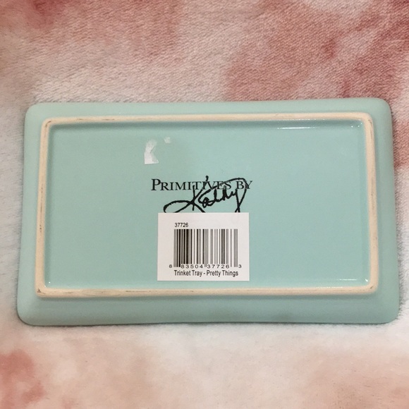 Pretty Little Things Ceramic Powder Blue Trinket Tray Rosettes Floral NWOT - Picture 5 of 12